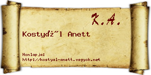 Kostyál Anett névjegykártya
